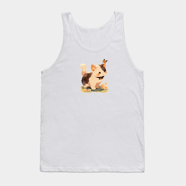 Kawaii Garden Kitty #2 Tank Top by Butterfly Venom